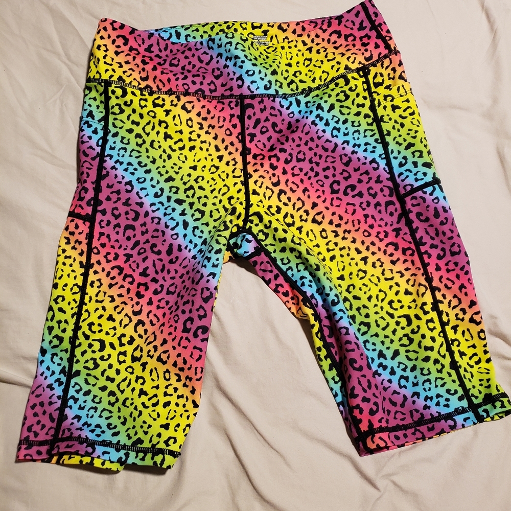 Zyia rainbow leopard shorts